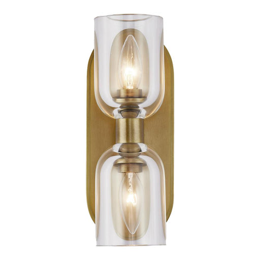 Alora Lucian 11-in Clear Crystal/Vintage Brass 2 Lights Wall/Vanity