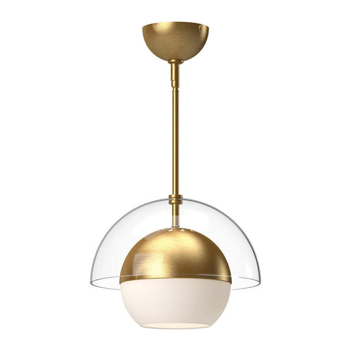 Alora Lucy 12-in Brushed Gold/Opal Matte Glass 1 Light Pendant