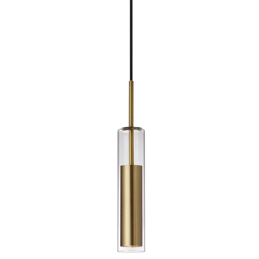 6w Pendant, Aged Brass Finish W/ Clr Glass | LUN-1LEDP-AGB