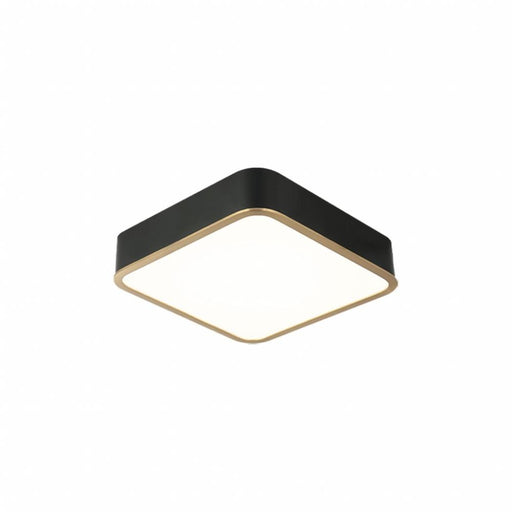 Matteo 12" Diam "Ainslay" Square Black + Aged Gold Ceiling Mount