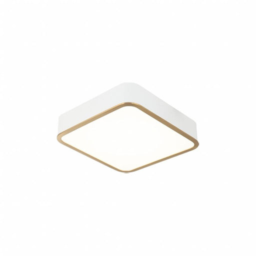 Matteo 12" Diam "Ainslay" Square White + Aged Gold Ceiling Mount