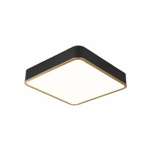 Matteo 15" Diam "Ainslay" Square Black + Aged Gold Ceiling Mount