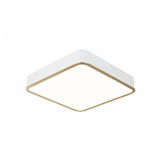 Matteo 15" Diam "Ainslay" Square White + Aged Gold Ceiling Mount
