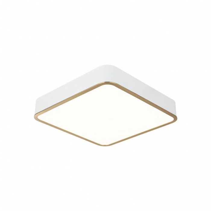 Matteo 15" Diam "Ainslay" Square White + Aged Gold Ceiling Mount