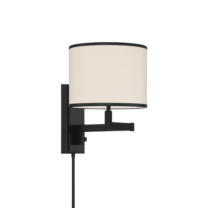 Crystorama Madison 1 Light Matte Black Task Sconce