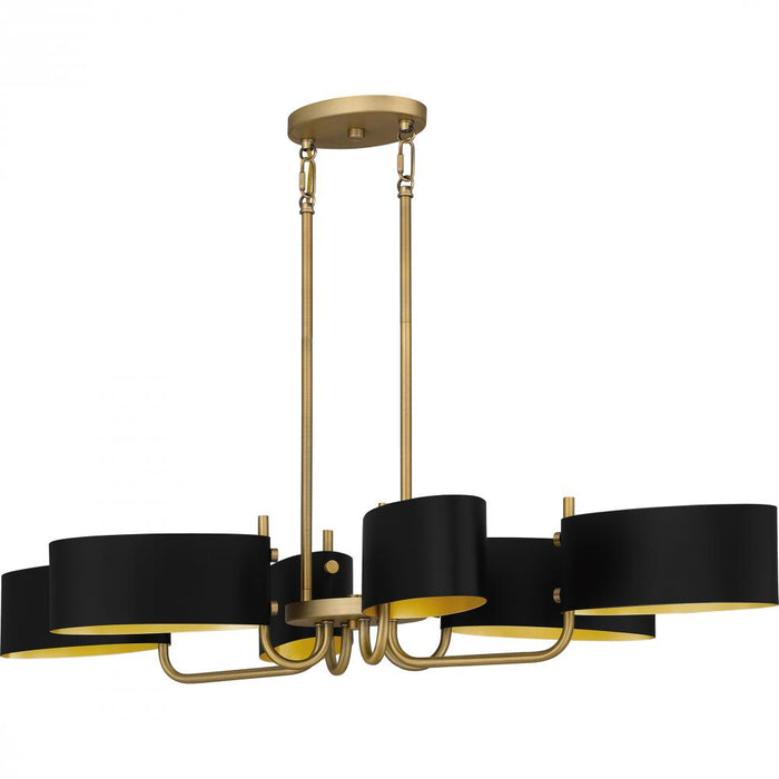 Madden 6-light Aged Brass Linear Chandelier | MAD641AB