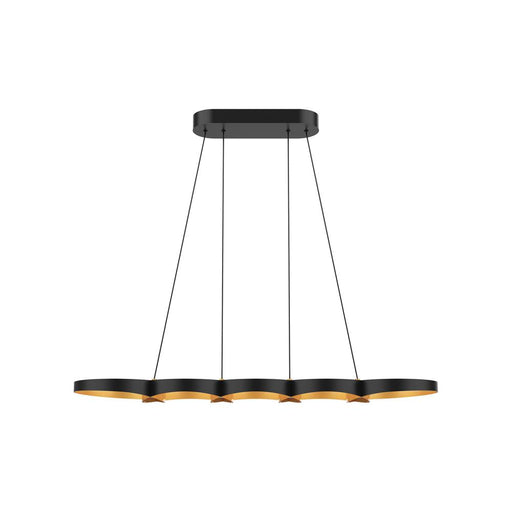 Maestro 38-in Black/gold Led Linear Pendant | LP90838-BK/GD