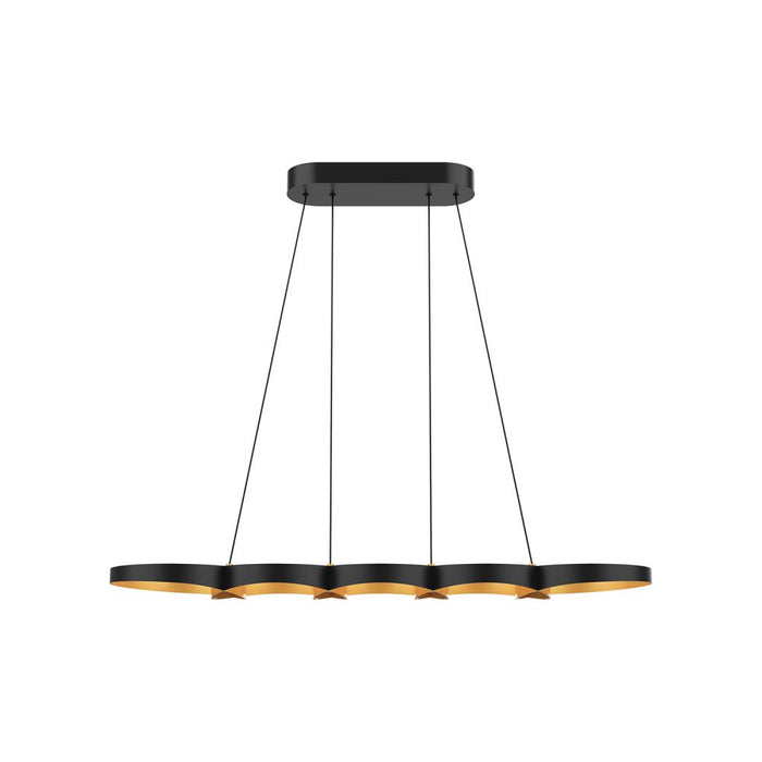 Maestro 38-in Black/gold Led Linear Pendant | LP90838-BK/GD