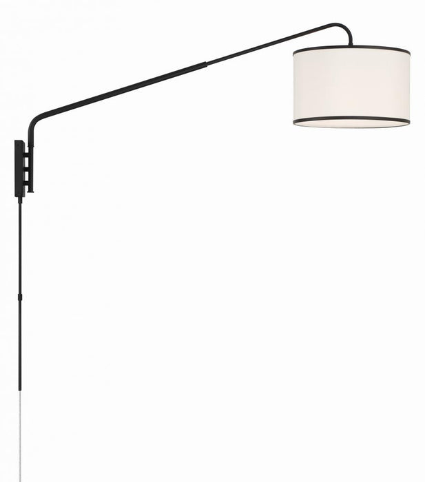 Crystorama Mallory 1 Light Matte Black Task Sconce