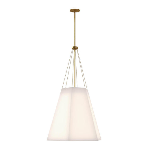 Manila 22-in Aged Gold/white Linen 3 Lights Pendant | PD545622AGWL
