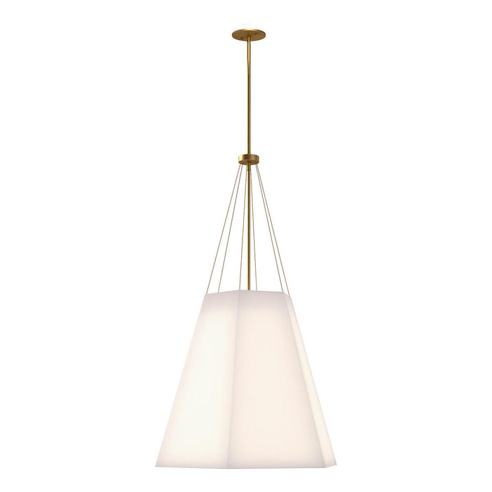 Manila 22-in Aged Gold/white Linen 3 Lights Pendant | PD545622AGWL