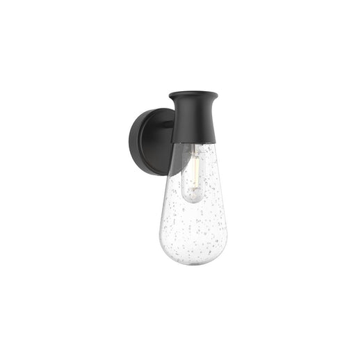 Alora Marcel 5-in Clear Bubble Glass/Textured Black 1 Light Exterior Wall Sconce