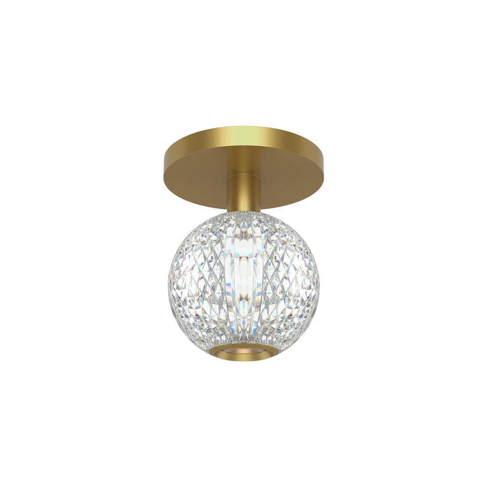 Alora Marni 5-in Natural Brass LED Flush Mount