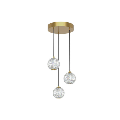 Marni 3 Head Natural Brass Led Multi Pendant | MP321203NB