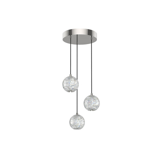 Marni 3 Head Polished Nickel Led Multi Pendant | MP321203PN