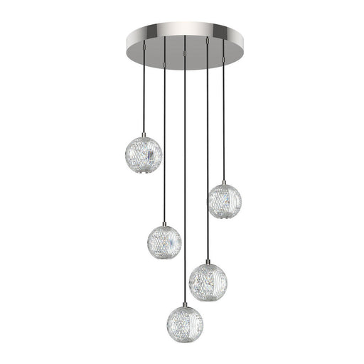 Marni 5 Head Polished Nickel Led Multi Pendant | MP321205PN