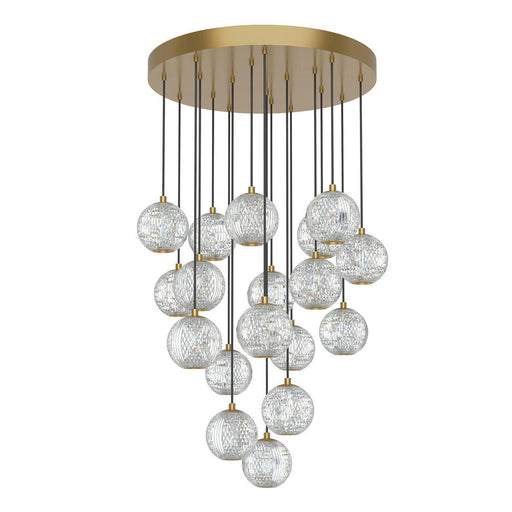 Marni 18 Head Natural Brass Led Multi Pendant | MP321218NB