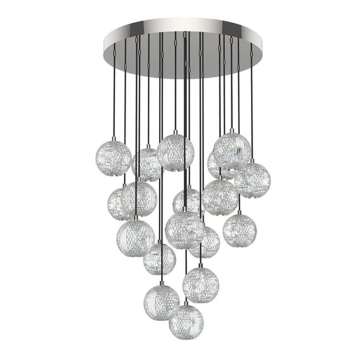 Marni 18 Head Polished Nickel Led Multi Pendant | MP321218PN