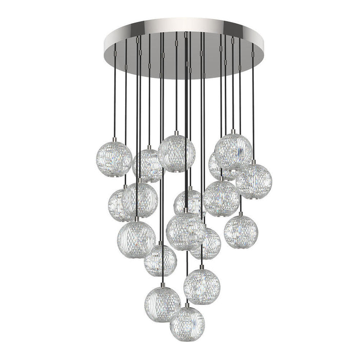 Marni 18 Head Polished Nickel Led Multi Pendant | MP321218PN