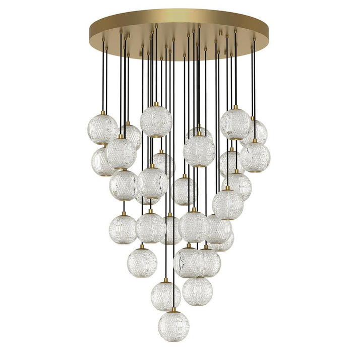 Marni 30 Head Natural Brass Led Multi Pendant | MP321230NB