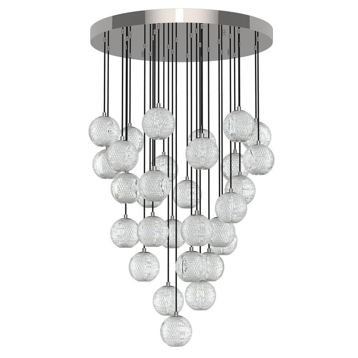 Marni 30 Head Polished Nickel Led Multi Pendant | MP321230PN