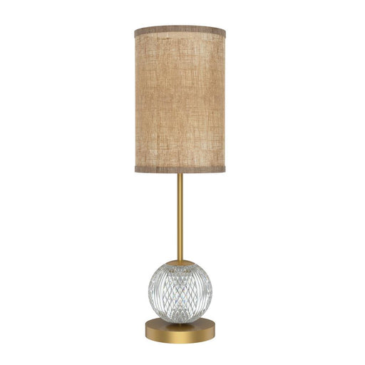 Alora Marni 21-in Natural Brass/White Linen LED Table Lamp