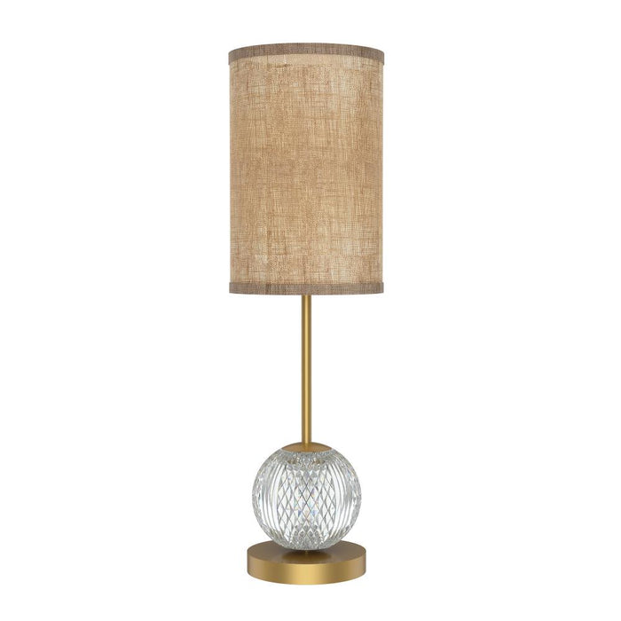 Marni 21-in Natural Brass/white Linen Led Table Lamp | TL321201NBWL