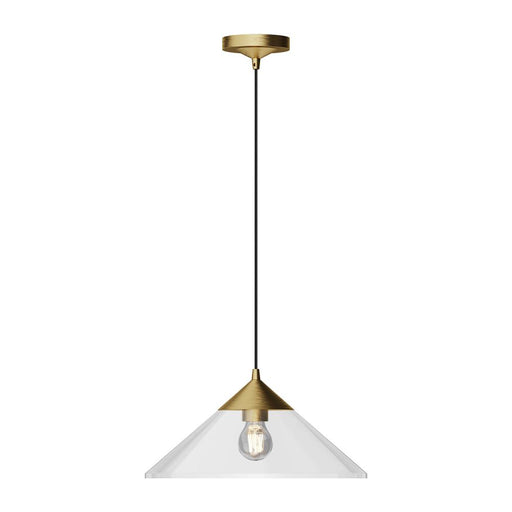 Alora Mauer 15-in Brushed Gold/Clear Glass 1 Light Pendant