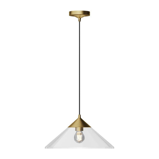 Mauer 15-in Brushed Gold/clear Glass 1 Light Pendant | PD521015BGCL