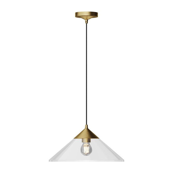 Mauer 15-in Brushed Gold/clear Glass 1 Light Pendant | PD521015BGCL