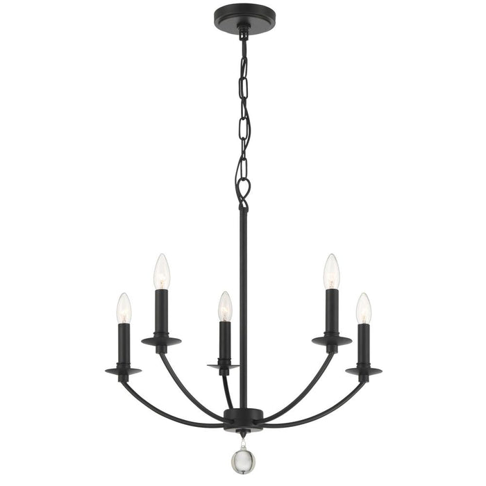 Crystorama Mila 5 Light Black Chandelier