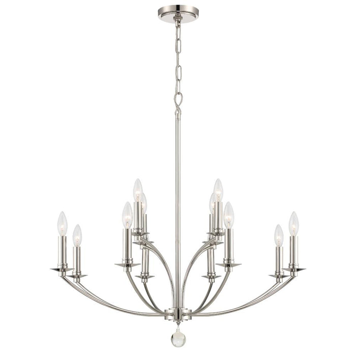 Crystorama Mila 12 Light Polished Nickel Chandelier