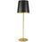 Dainolite 1 Light Drum Floor Lamp w/ Jtone BLK/GLD Shade, AGB