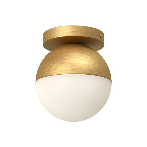 Kuzco Lighting Inc Monae 6-in Brushed Gold/Opal Glass 1 Light Flush Mount