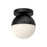 Kuzco Lighting Inc Monae 6-in Black/Opal Glass 1 Light Flush Mount