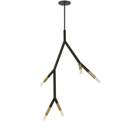 5 Light  Incandescent Pendant, Mb / Agb | MOR-125P-MB-AGB