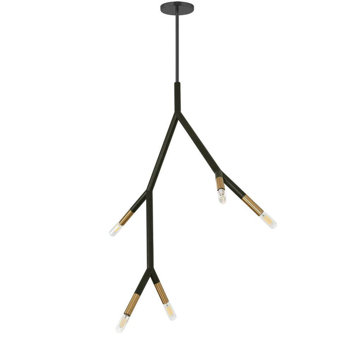  5 Light  Incandescent Pendant, Mb / Agb | MOR-125P-MB-AGB