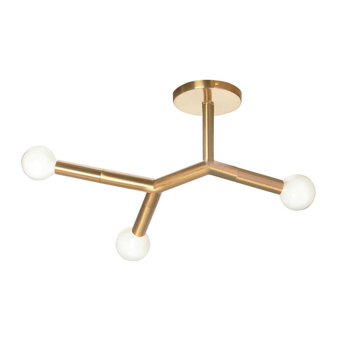  3 Light  Incandescent Semi Flush, Agb | MOR-213SF-AGB