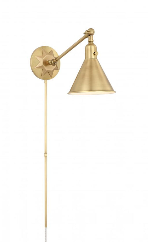 Crystorama Morgan 1 Light Aged Brass Task Sconce