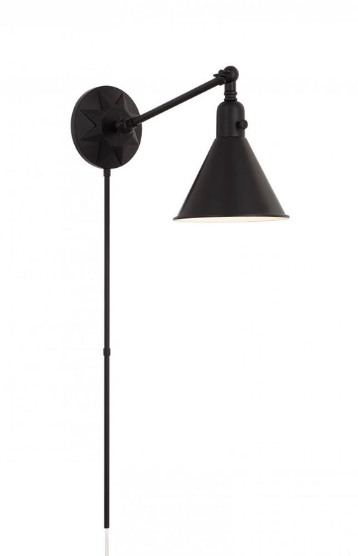 Crystorama Morgan 1 Light Matte Black Task Sconce