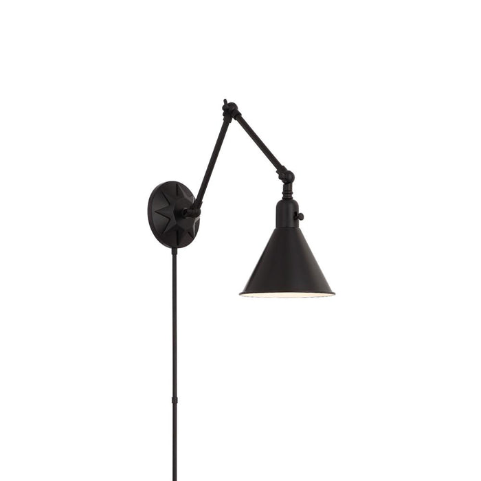 Crystorama Morgan 1 Light Matte Black Task Sconce