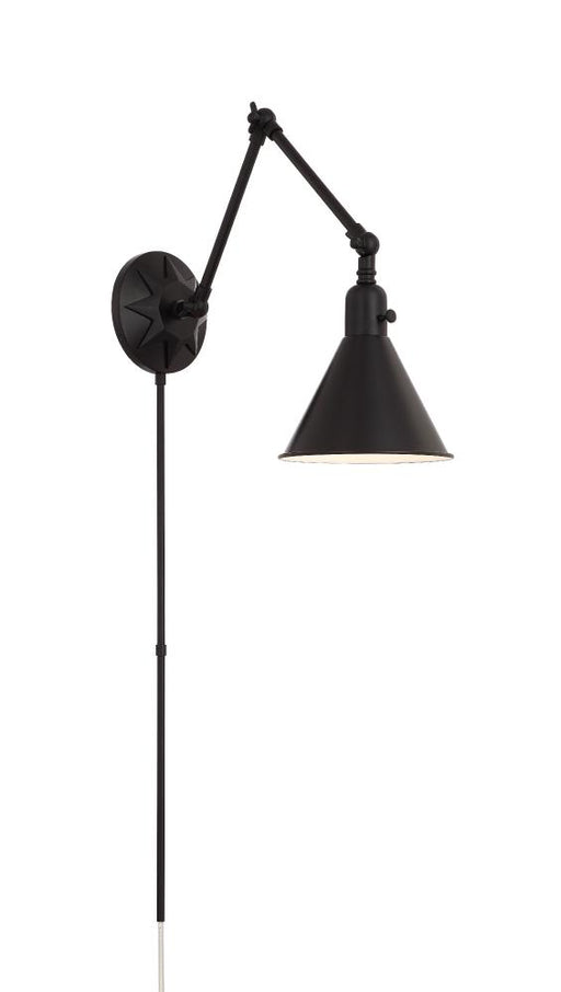 Crystorama Morgan 1 Light Matte Black Task Sconce