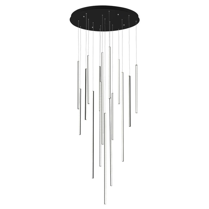 Chute 16 Head Black Led Multi Pendant | MP14932-BK-UNV-010