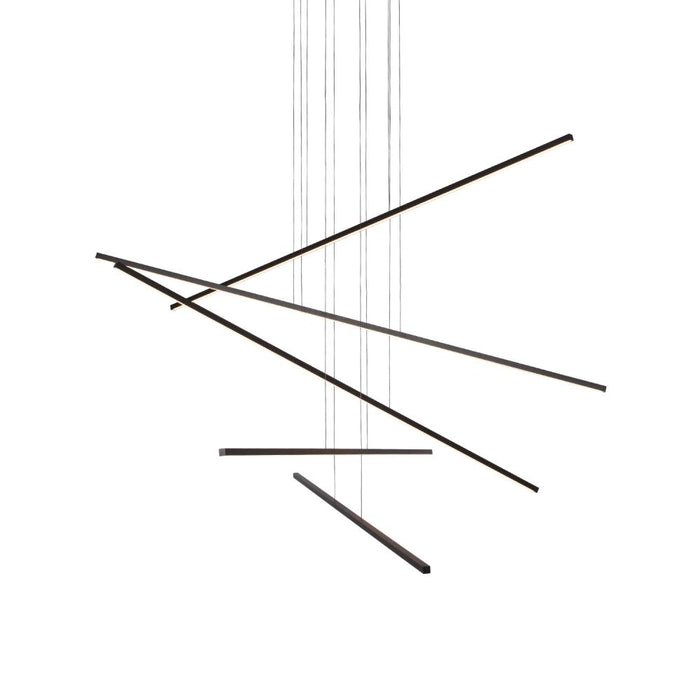 Vega Minor 5 Head Black Led Multi Pendant | MP18205-BK-UNV-010