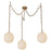 Cherise 3-light Brushed Gold/glossy Ribbed Opal Glass Socket Multi Pendant | MP579712BGGR