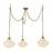 Farrah 3-light Brushed Gold/glossy Ribbed Opal Glass Socket Multi Pendant | MP651312BGGR