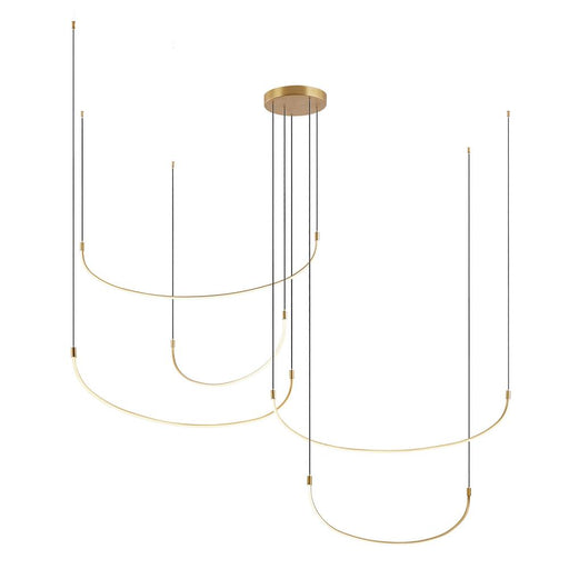 Talis 90-in Brushed Gold Led Multi Pendant | MP89590-BG-UNV