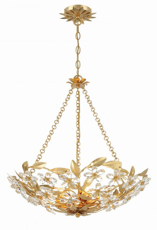 Crystorama Marselle 6 Light Antique Gold Chandelier