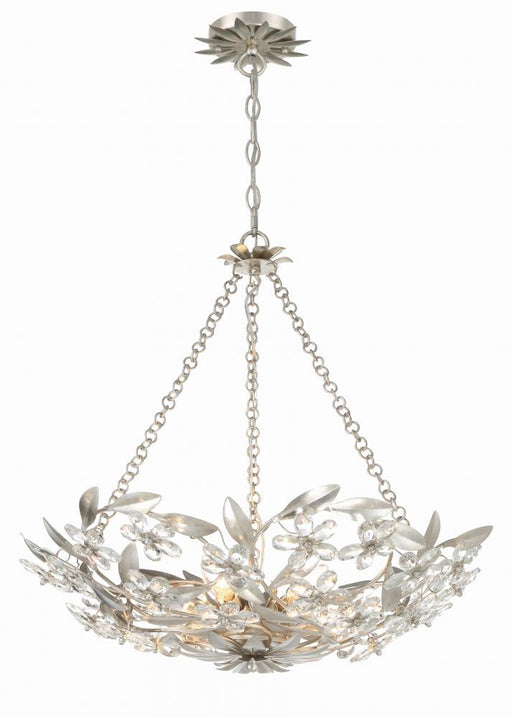 Crystorama Marselle 6 Light Antique Silver Chandelier