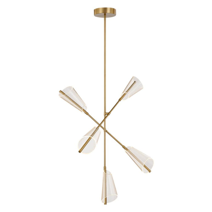Mulberry 37-in Brushed Gold/light Guide Led Chandeliers | CH62737-BG/LG